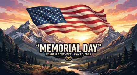Free Memorial Day 2026 Realistic Patriotic Illustrations Background Image Download