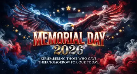 Free Memorial Day 2026 Stars Stripes Eagle Graphics Background Image Download