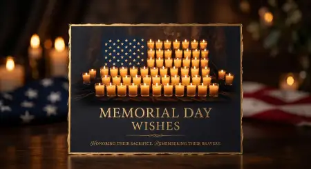 Memorial Day Greeting Card With Candles 2026 - Free Memorial Day Greeting Card 2026 Download