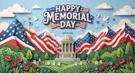 Memorial Day Greeting Card With Cemetery Tribute Theme 2026 - Free Memorial Day Greeting Card 2026 Download