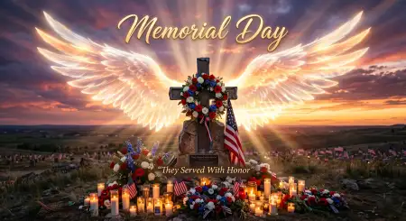Memorial Day Greeting Card With Cross Memorial Theme 2026 - Free Memorial Day Greeting Card 2026 Download
