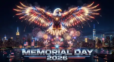 Memorial Day Greeting Card With Fireworks 2026 - Free Memorial Day Greeting Card 2026 Download