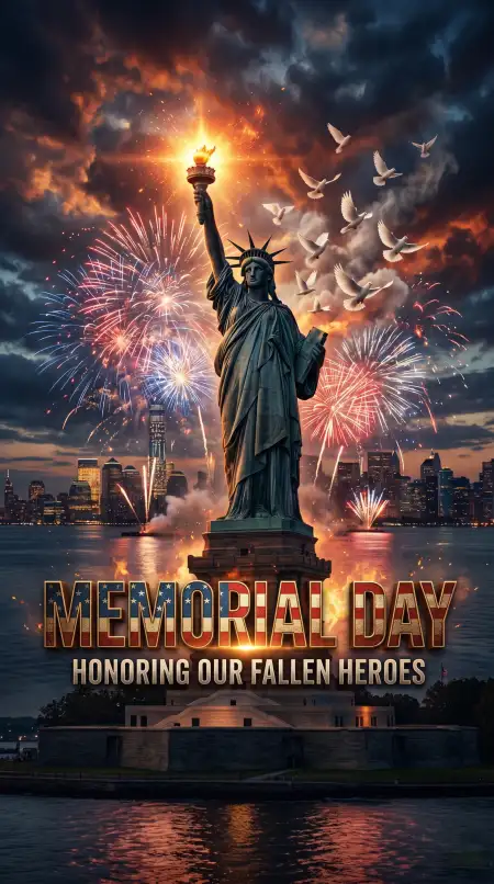 Memorial Day Greeting Card With Hero Background 2026 - Free Memorial Day Greeting Card 2026 Download