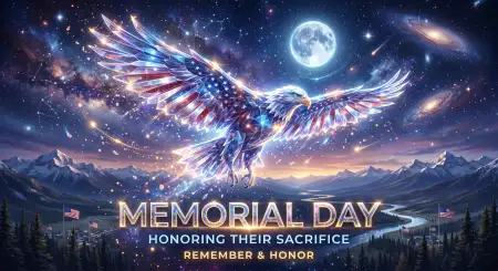 Memorial Day Greeting Card With Heroic American Eagle 2026 - Free Memorial Day Greeting Card 2026 Download