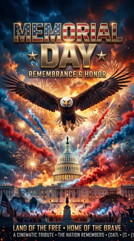 Memorial Day Greeting Card With Independence Spirit 2026 - Free Memorial Day Greeting Card 2026 Download