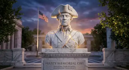 Memorial Day Greeting Card With Memorial Monument Theme 2026 - Free Memorial Day Greeting Card 2026 Download