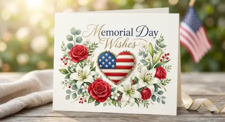 Memorial Day Greeting Card With Red White Blue Flowers 2026 - Free Memorial Day Greeting Card 2026 Download