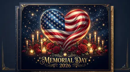 Memorial Day Greeting Card With Usa Flag 2026 - Free Memorial Day Greeting Card 2026 Download