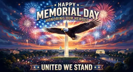 memorial day greeting card with usa patriotic elements 2026