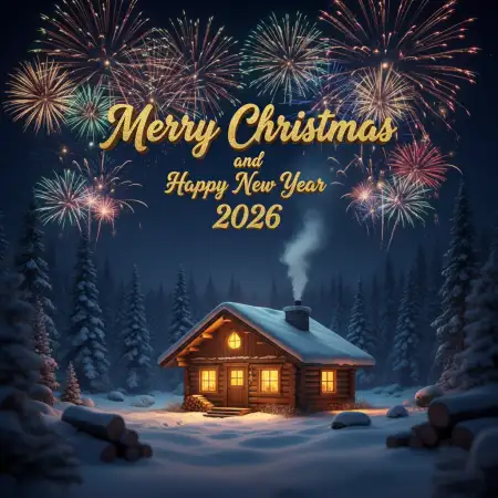 Free Merry Christmas And Happy New Year 2026 Church Greeting Images Background Download