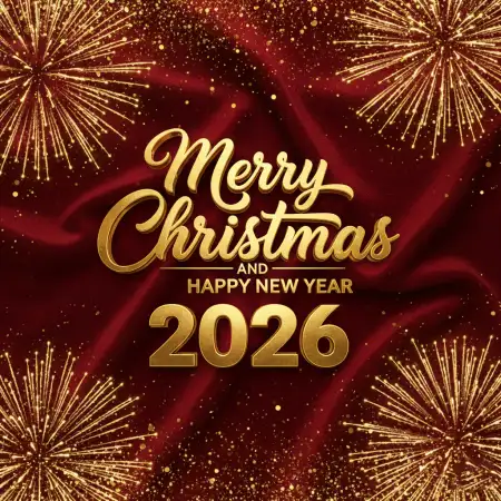 Free Merry Christmas And Happy New Year 2026 Facebook Post Background Download