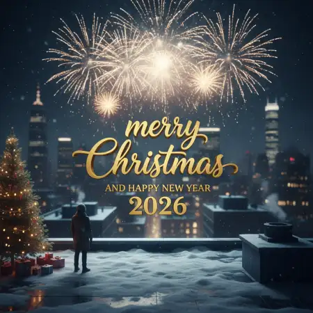 Free Merry Christmas And Happy New Year 2026 Festive Poster Design Background Download