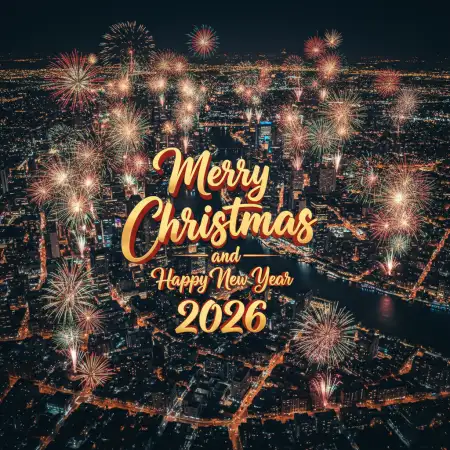 Free Merry Christmas And Happy New Year 2026 Greeting Images Hd Background Download