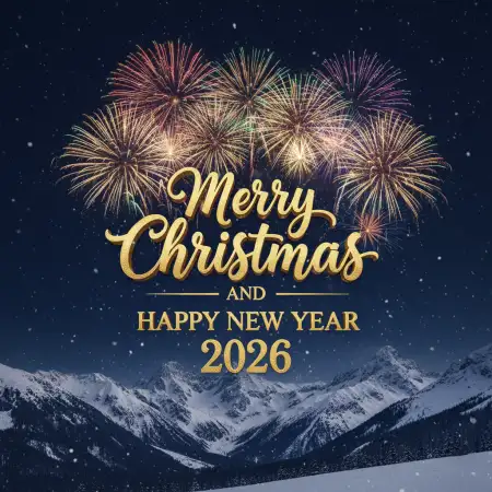 Free Merry Christmas And Happy New Year 2026 Luxury Design Background Download
