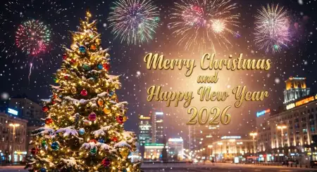 Free Merry Christmas And Happy New Year 2026 Photos Background Download