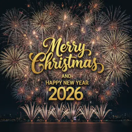 Free Merry Christmas And Happy New Year 2026 Poster Background Download