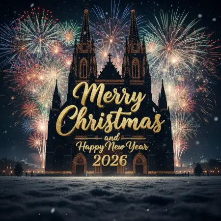 Free Merry Christmas And Happy New Year 2026 Snowfall Background Background Download