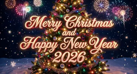 Free Merry Christmas And Happy New Year 2026 Status Background Download