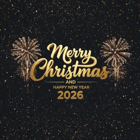 Free Merry Christmas And Happy New Year 2026 Wallpaper Background Download