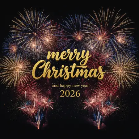 Free Merry Christmas And Happy New Year 2026 Wishes Background Download