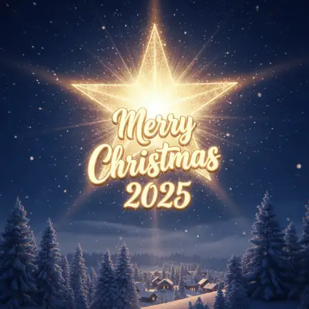 Free Merry Christmas Greetings 2025 Creative Captions Background Download