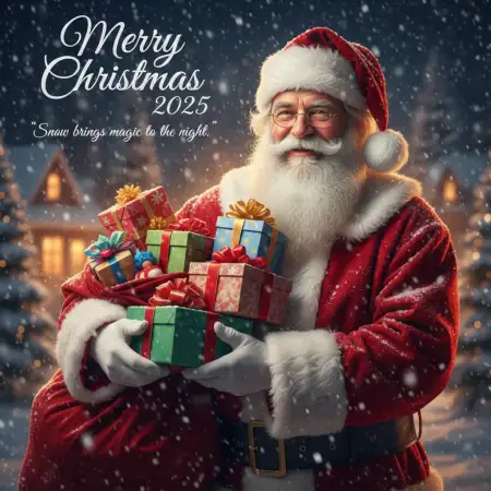 Free Merry Christmas Greetings 2025 Poster Design Background Download