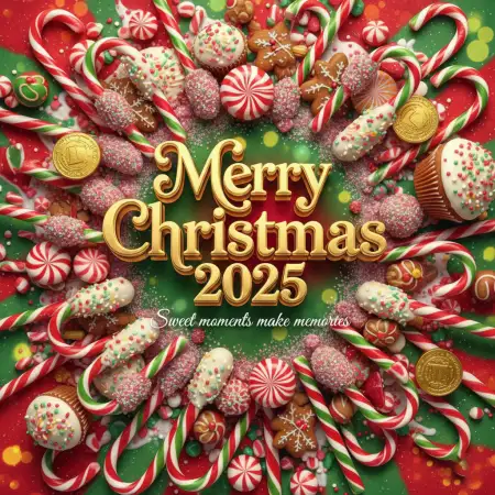 Free Merry Christmas Greetings 2025 Typography Design Background Download