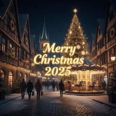 Free Merry Christmas Greetings 2025 Winter Season Wishes Background Download