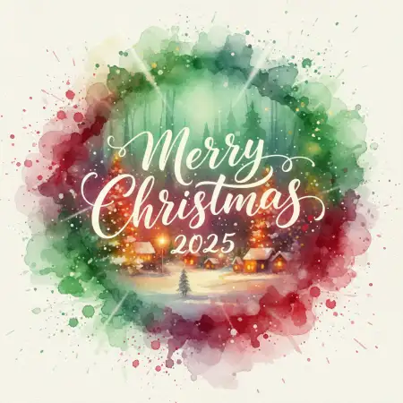 Free Merry Christmas Wishes Cozy Theme 2025 Background Download