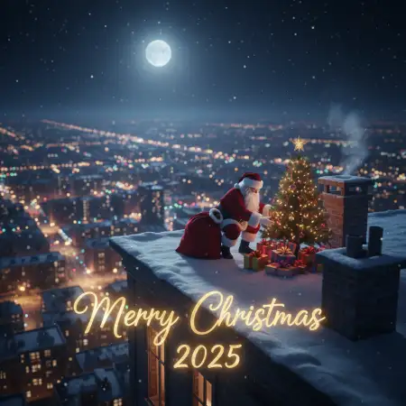 Free Merry Christmas Wishes Green Theme 2025 Background Download