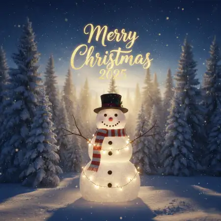 Free Merry Christmas Wishes Winter Night 2025 Background Download