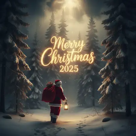 Free Merry Christmas Wishes Winter Theme 2025 Background Download