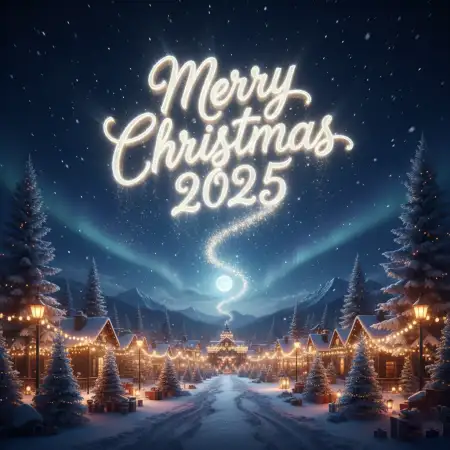 Free Merry Christmas Wishes With Gifts 2025 Background Download