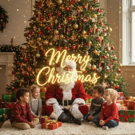 Free Merry Christmas Wishes With Gifts Background Download