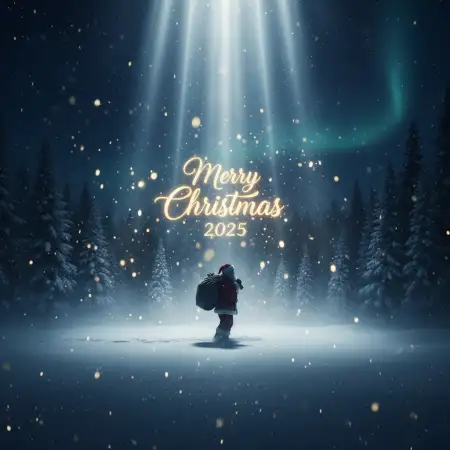 Free Merry Christmas Wishes With Lights 2025 Background Image Download