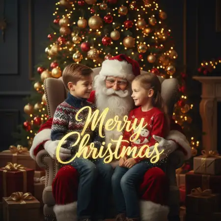 Free Merry Christmas Wishes With Lights Background Download