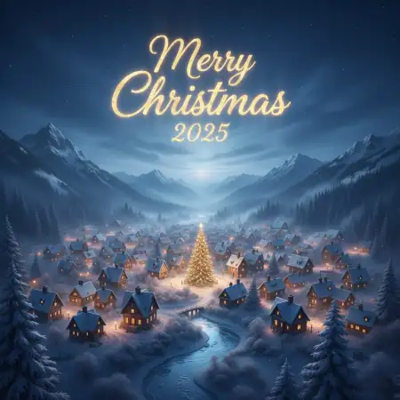 Free Merry Christmas Wishes With Reindeer 2025 Background Download