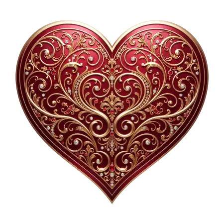 metallic heart png transparent