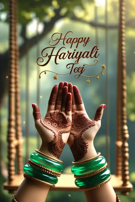 Minimalist Hariyali Teej Card Design - Free Happy Hariyali Teej Download