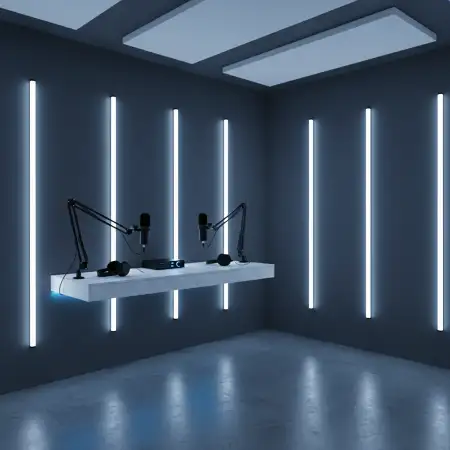 Minimalist Podcast Studio Background Interior - Free Podcast Studio Background Download