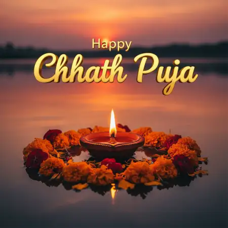 Free Modern Digital Happy Chhath Puja Greetings Design Background Download