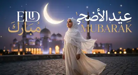 Modern Eid Al Adha Greeting Card 2026 - Free Eid Al Adha Greeting Card 2026 Download