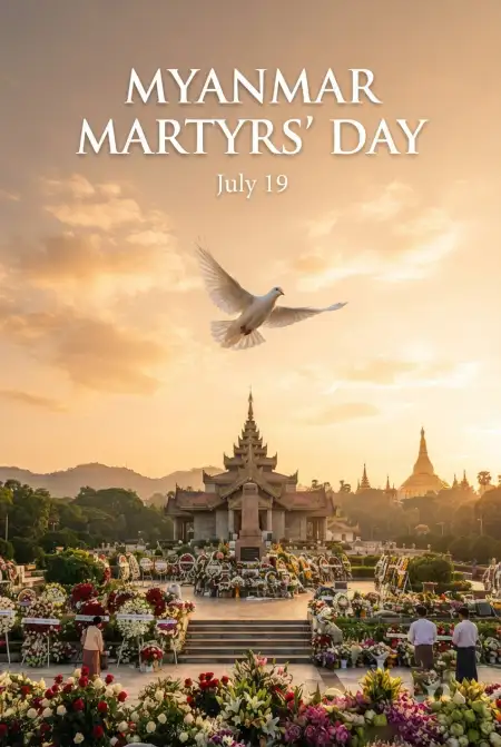 Myanmar Martyrs Day 2026 Poster - Free Myanmar Martyrs Day 2026 Download