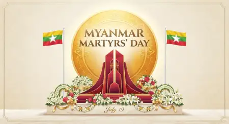 Myanmar Martyrs Day Commemorative Design - Free Myanmar Martyrs Day 2026 Download