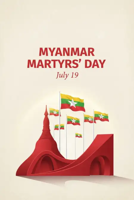 Myanmar Martyrs Day Creative Poster - Free Myanmar Martyrs Day 2026 Download