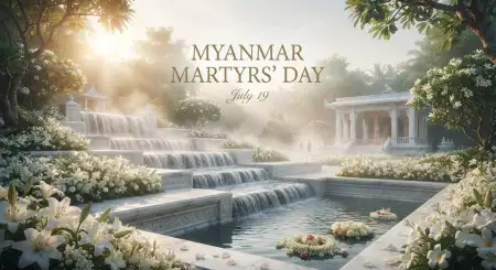 Myanmar Martyrs Day Modern Memorial Design - Free Myanmar Martyrs Day 2026 Download