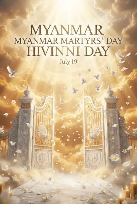 Myanmar Martyrs Day Vertical Poster - Free Myanmar Martyrs Day 2026 Download