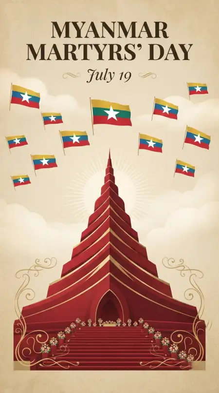 Myanmar Patriotic Poster - Free Myanmar Martyrs Day 2026 Download