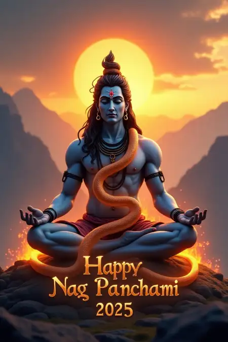 Nag Panchami 2025 Images With Hindi Text - Free Happy Nag Panchami 2025 Download