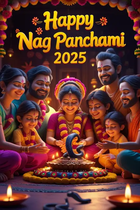 Nag Panchami 2025 Ke Shubhkamnaye Wallpaper - Free Happy Nag Panchami 2025 Download